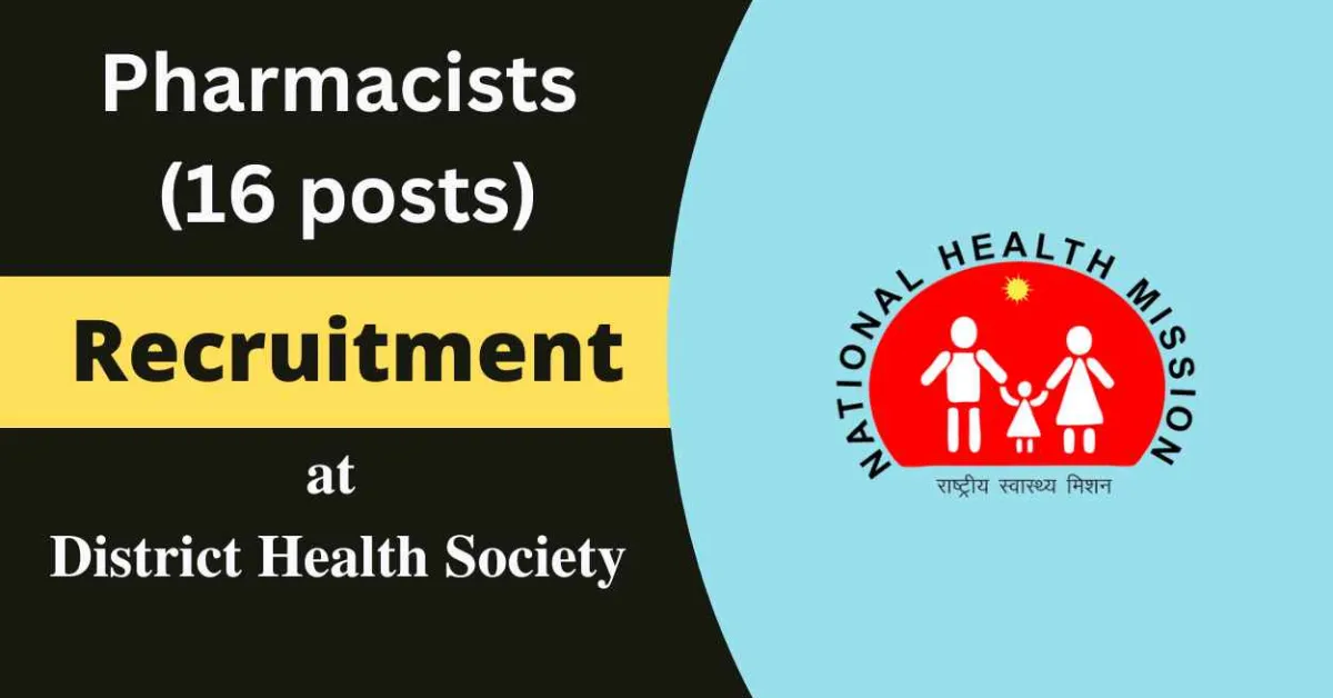 Vacancy for Pharmacists at District Health Society
