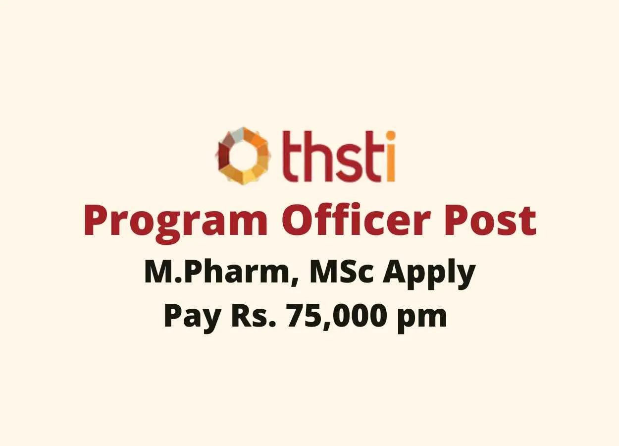 Vacancy for Program Officer at THSTI