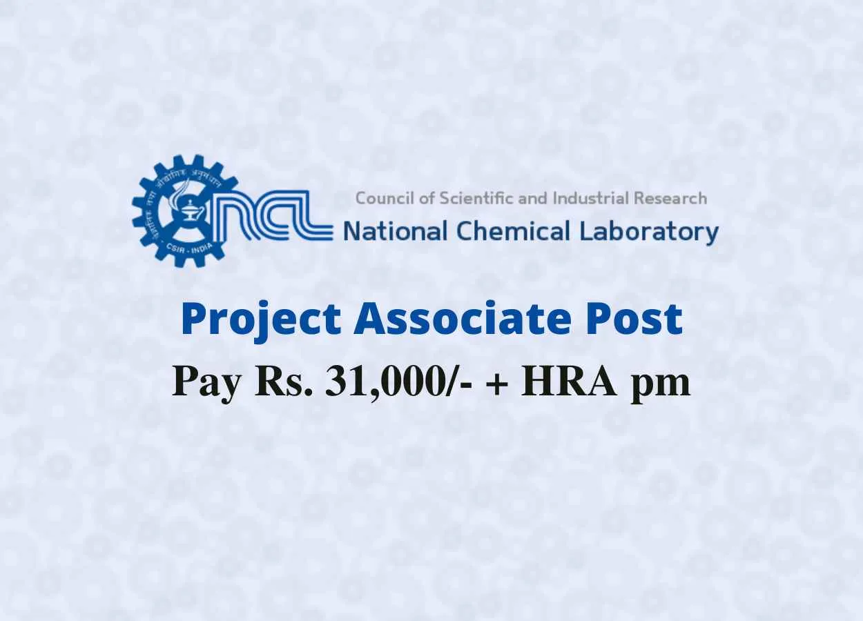 Vacancy for Project Associate at National Chemical Laboratory
