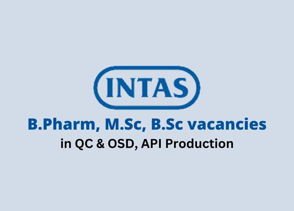 Intas Pharma Jobs