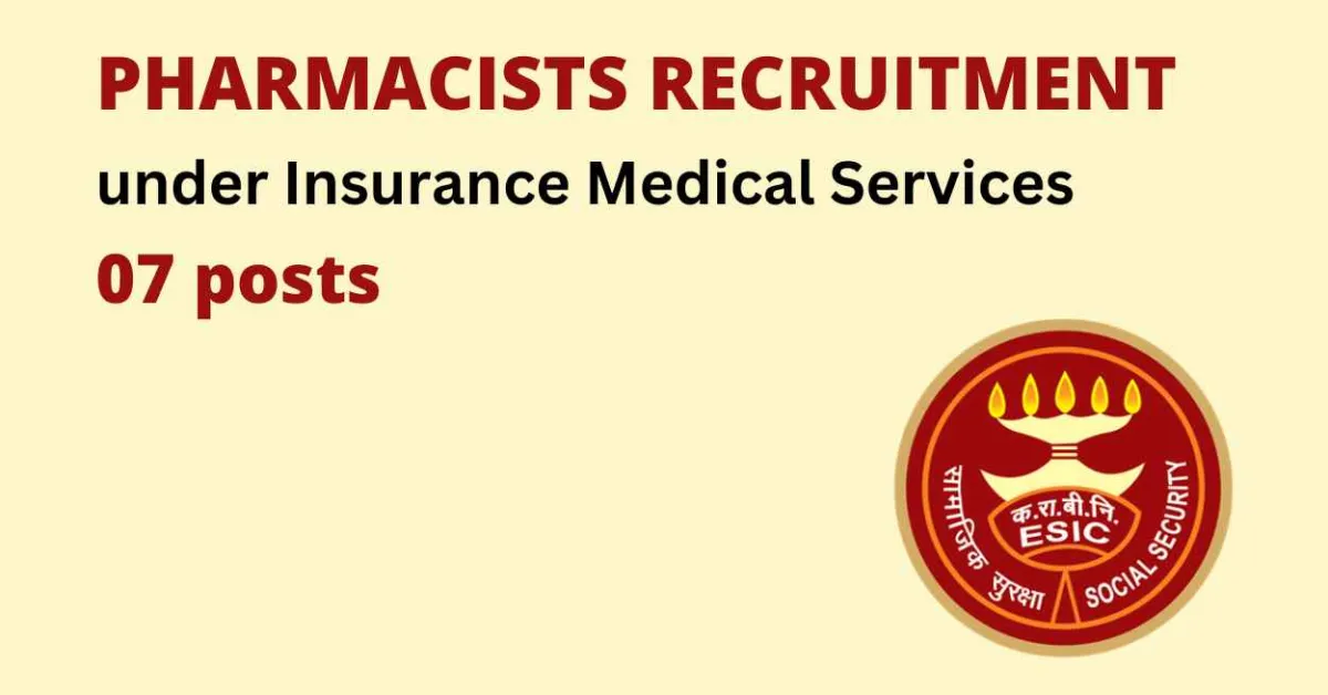 Career for Pharmacists to work under Insurance Medical Services
