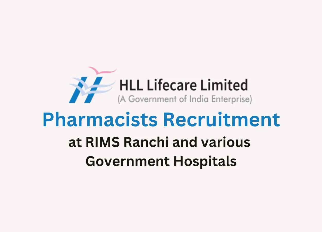 Job for Pharmacists at RIMS Ranchi and various Government Hospitals