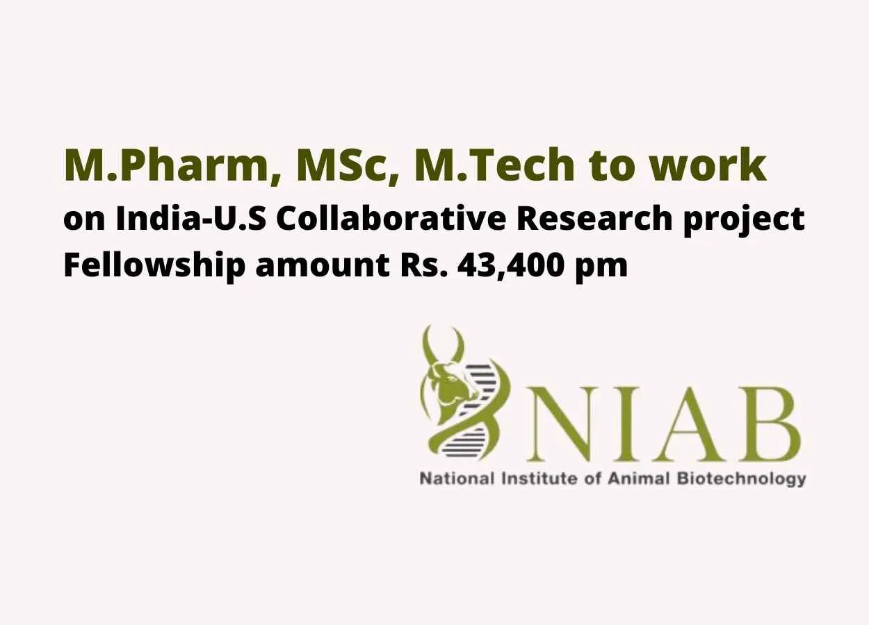 Opportunity for M.Pharm, MSc, M.Tech to work on India-U.S. Collaborative Research project at NIAB