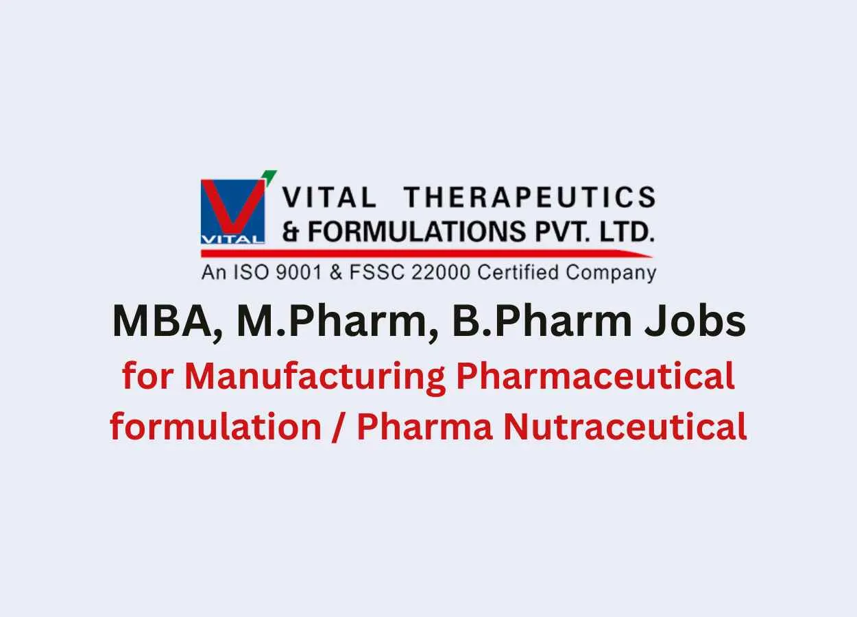 Vital Pharma - Walk In for Manufacturing Pharmaceutical formulation / Pharma Nutraceutical
