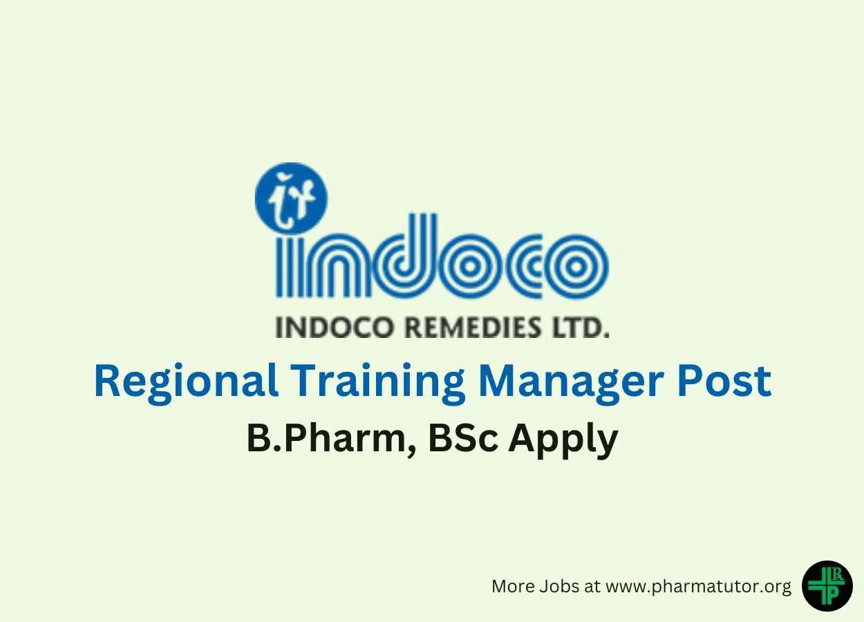 Job as Regional Training Manager at Indoco Remedies Ltd