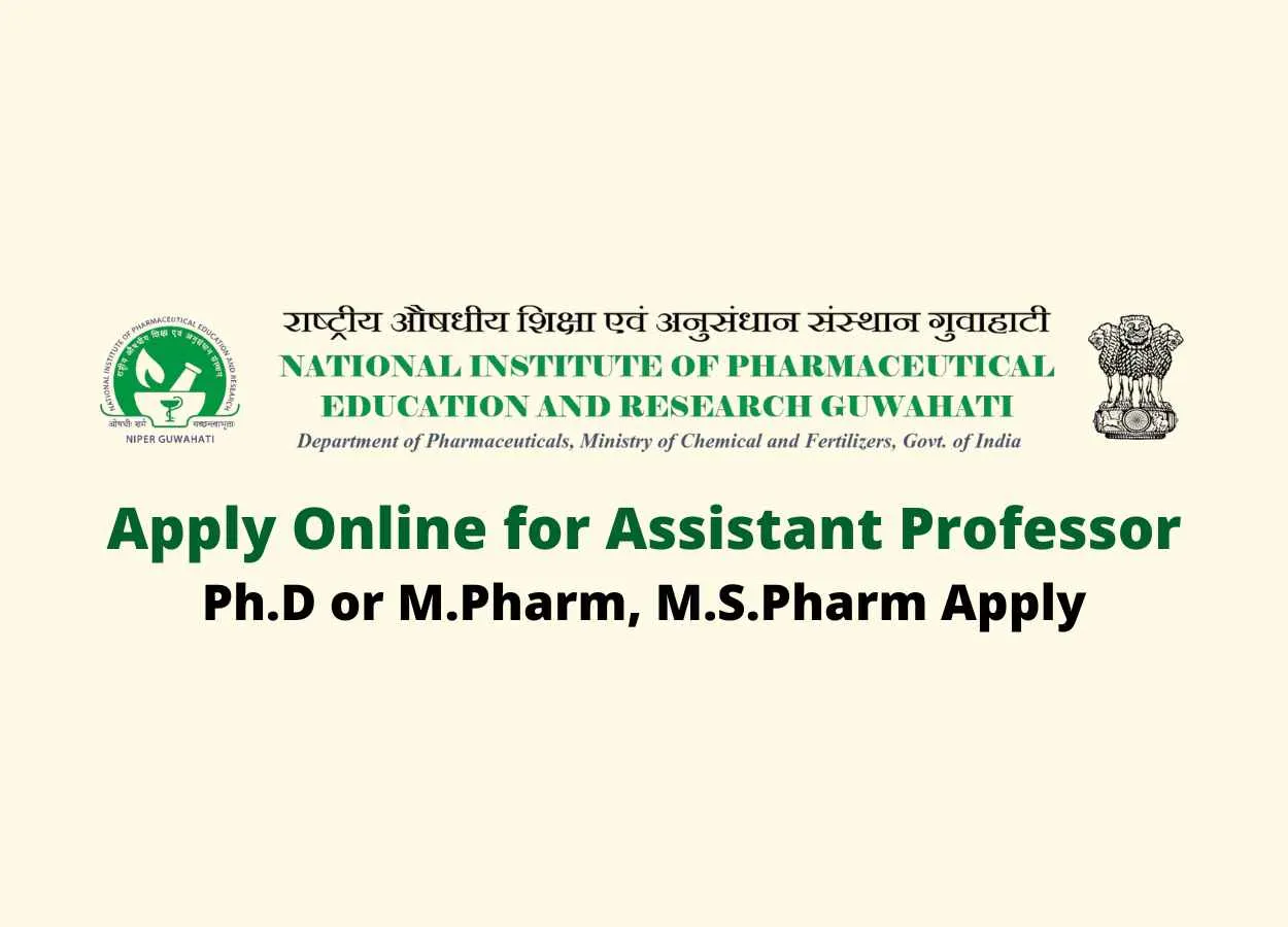 Apply Online for Assistant Professor at NIPER