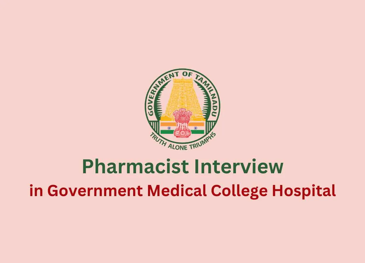 Job for Pharmacist in Government Medical College Hospital