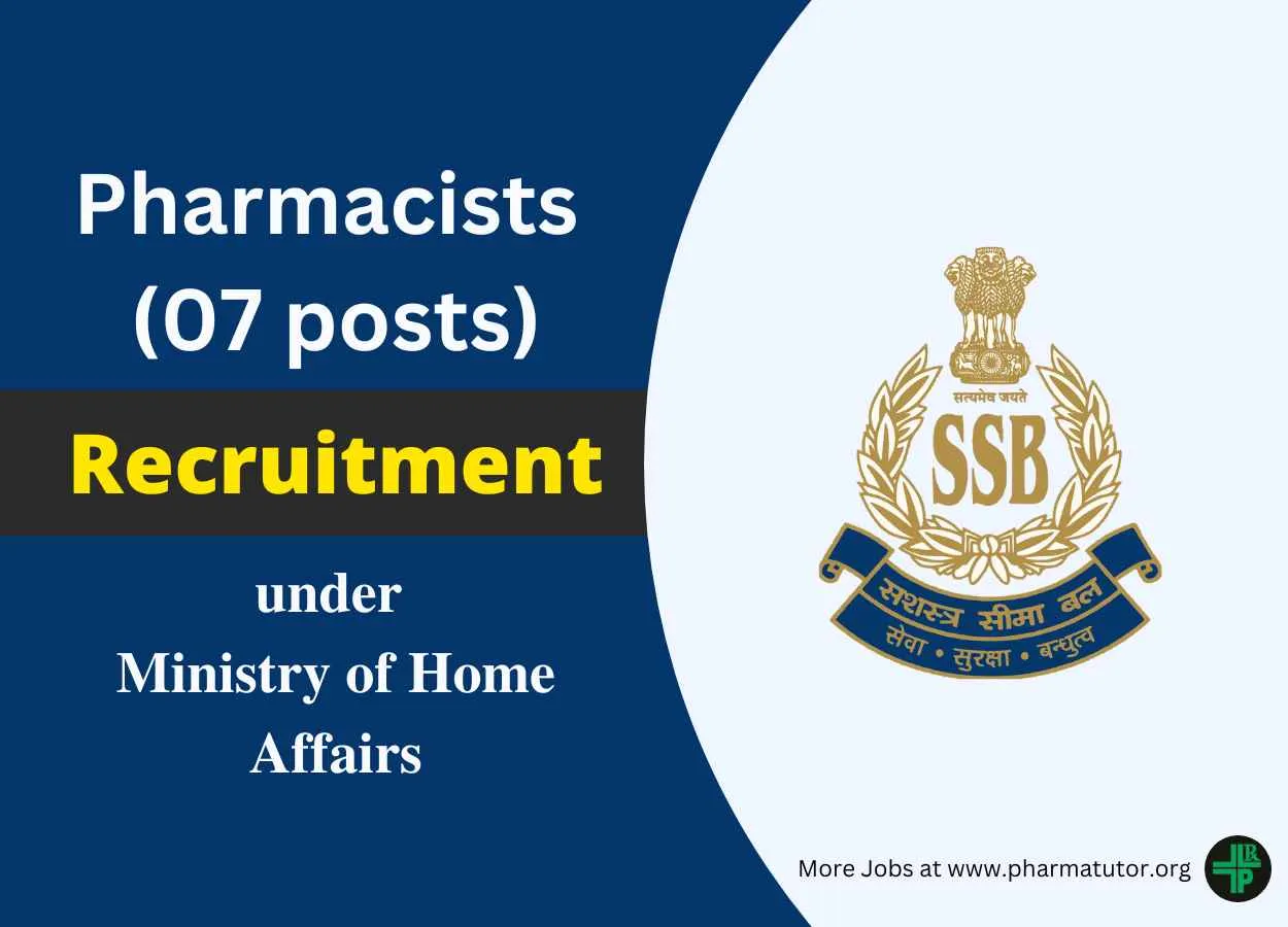 Job Openings for Pharmacists in Sashastra Seema Bal, Ministry of Home Affairs