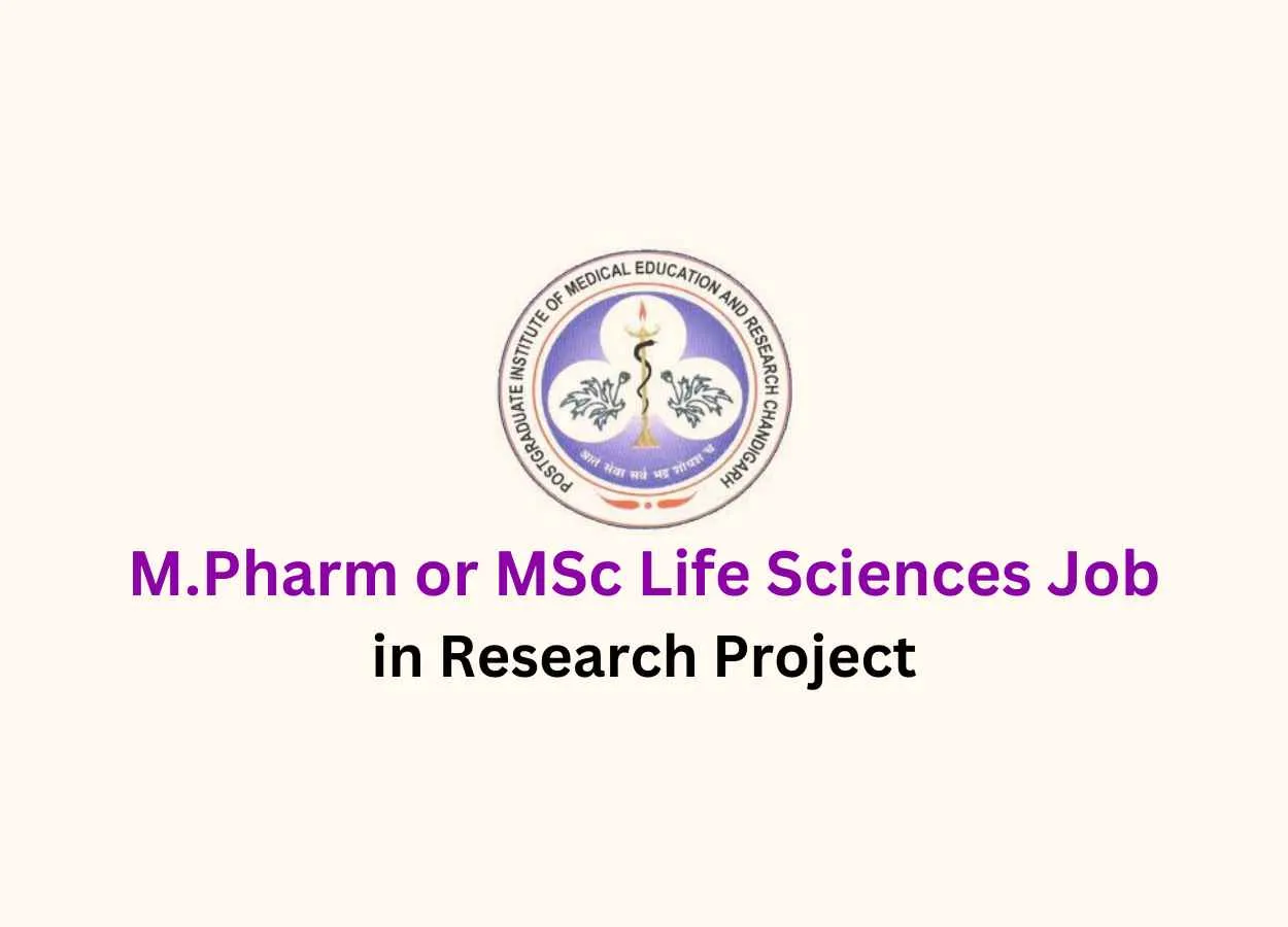 Opportunity for M.Pharm or MSc Life Sciences in Research Project at PGIMER