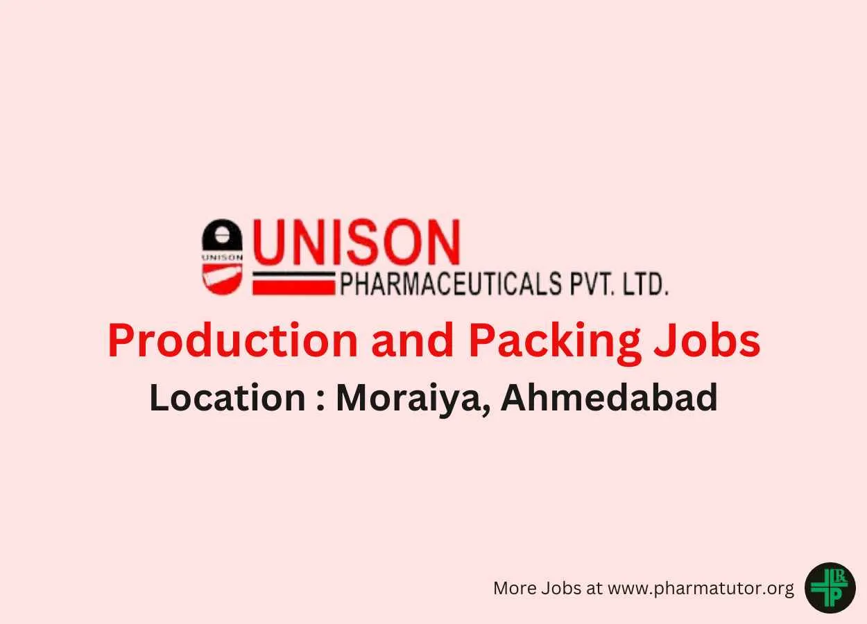Production and Packing Jobs at Unison Pharmaceuticals
