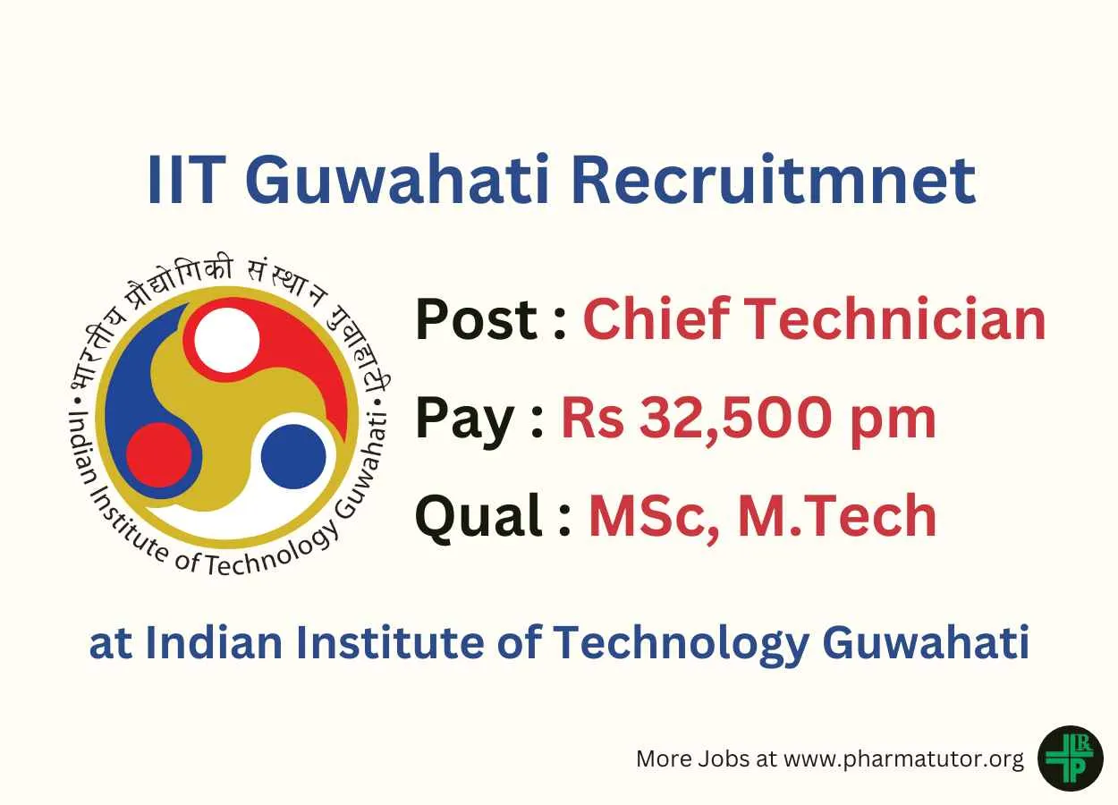 Applications invited for Post of Chief Technician at Indian Institute of  Technology | PharmaTutor