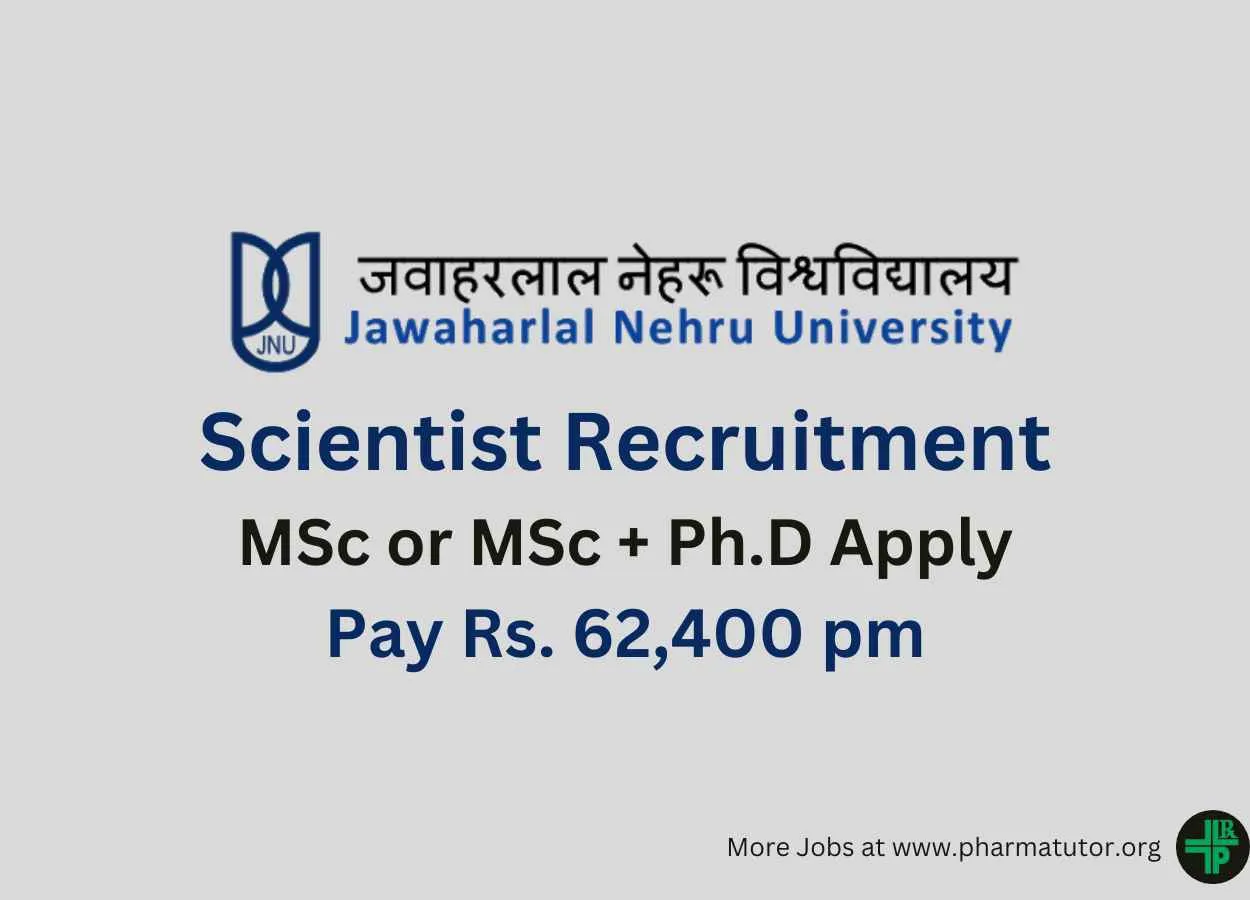 Applications invited for Post of Scientist at Jawaharlal Nehru University