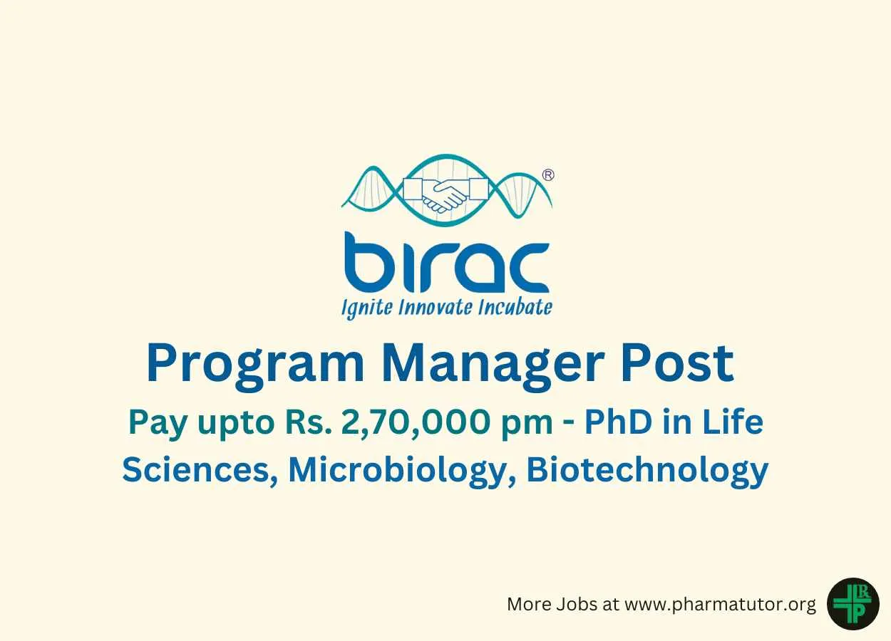 Apply Online for Program Manager at BIRAC
