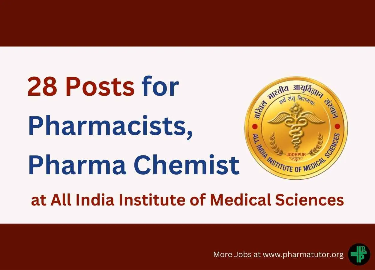 Direct Recruitment for Pharmacists, Pharma Chemist at AIIMS