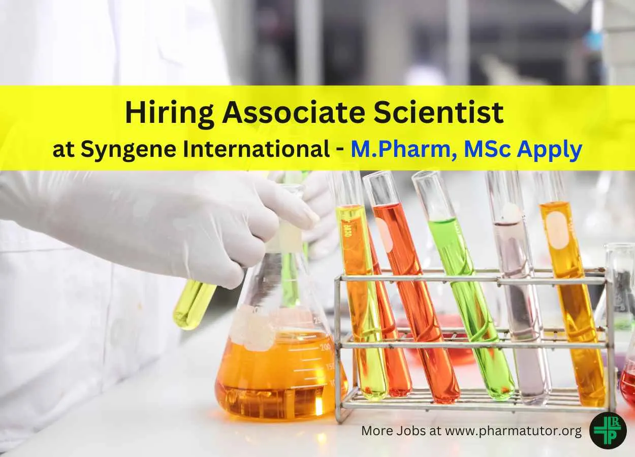 Hiring Associate Scientist at Syngene International