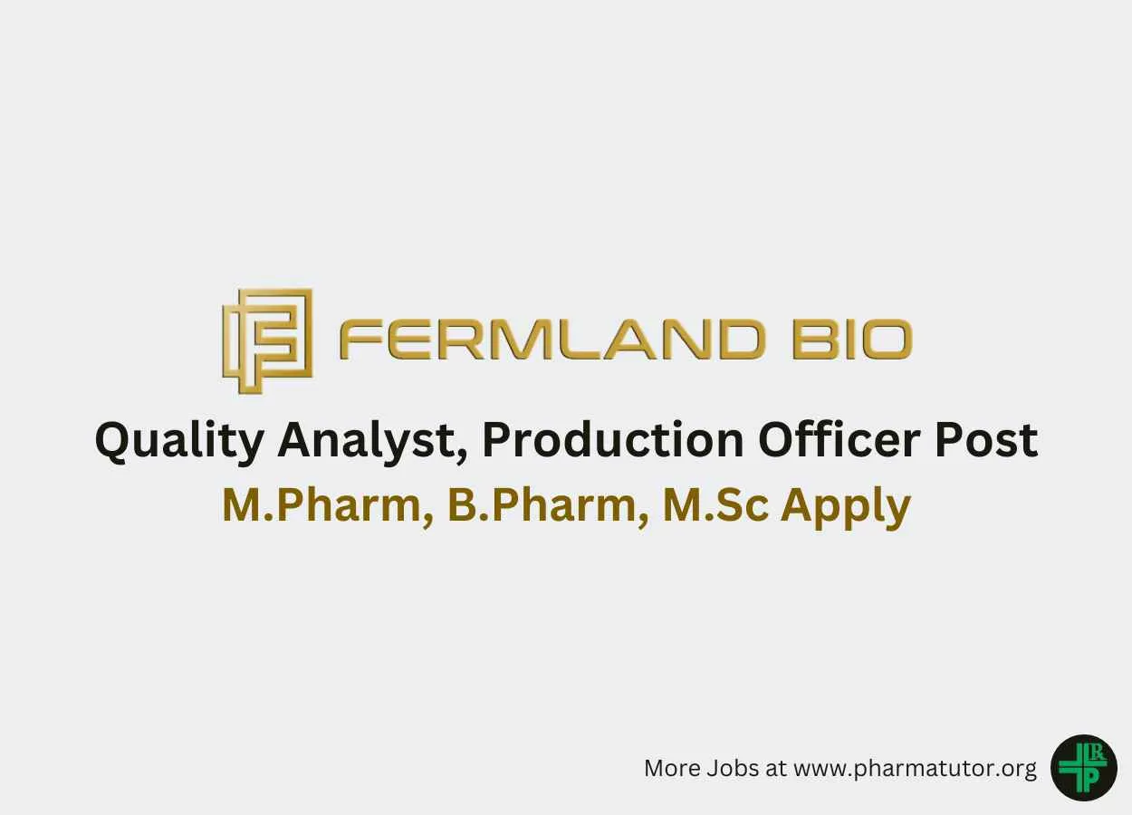 Hiring Quality Analyst, Production Officer at Fermland Bio