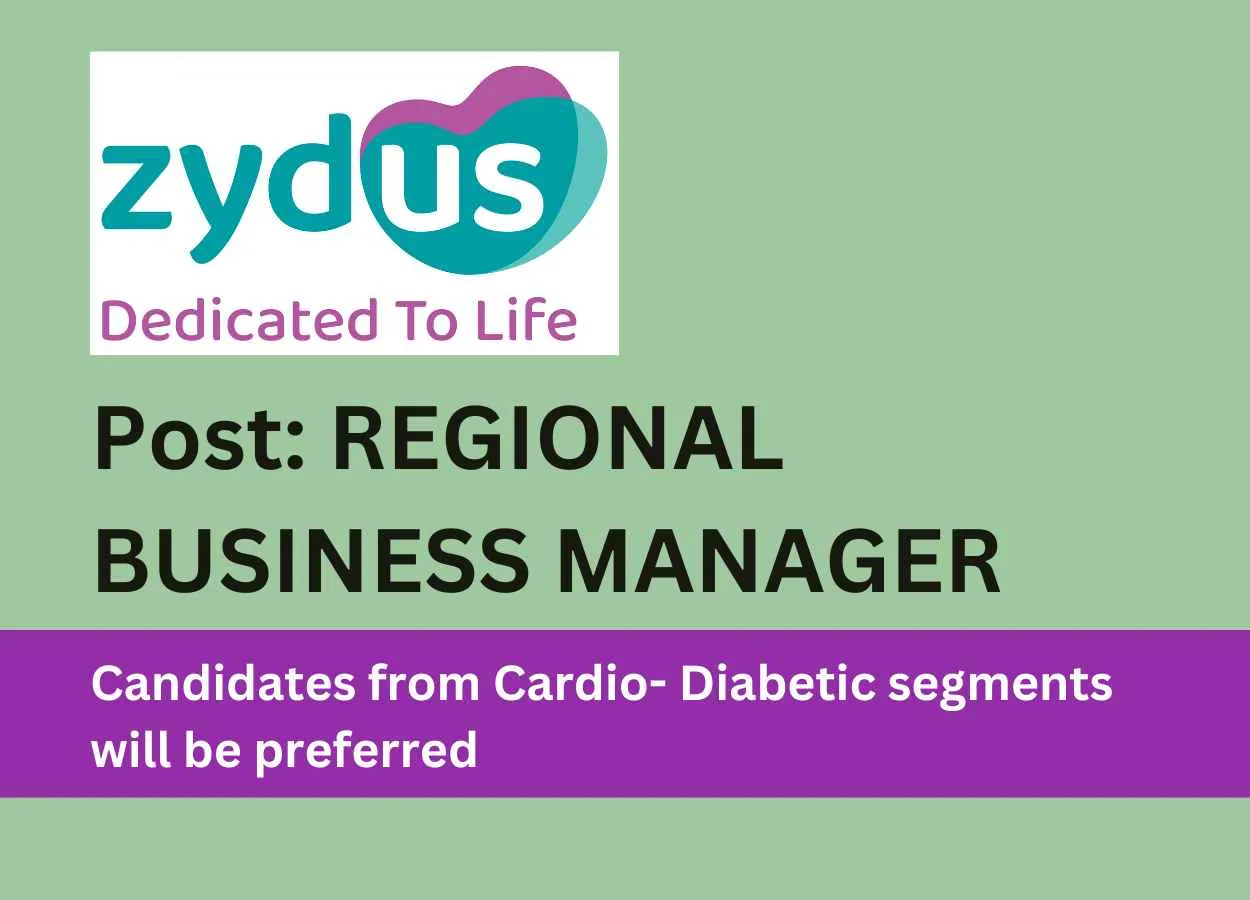 Opening for Regional Business manager at Zydus