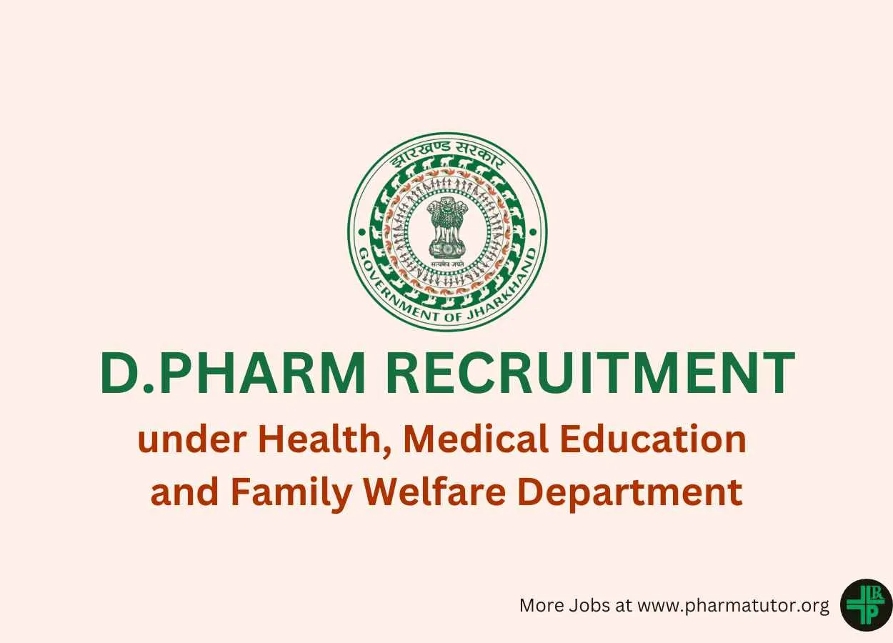 Vacancy for Diploma in Pharmacy under Health, Medical Education and Family Welfare Department