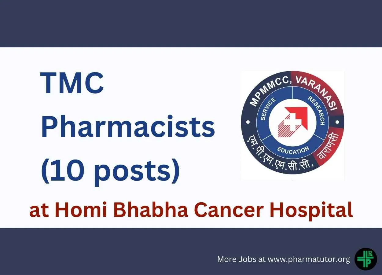 Walk in for Pharmacists at Homi Bhabha Cancer Hospital