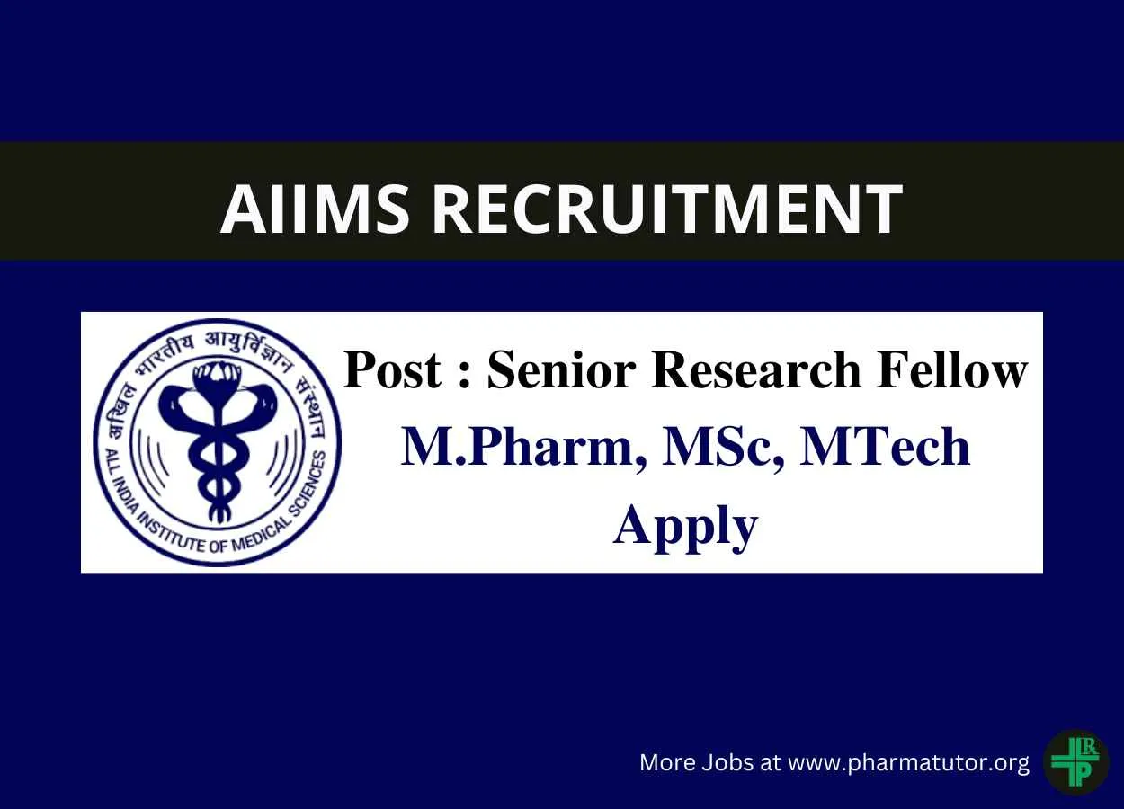 Advertisement for SRF at All-India Institute of Medical Sciences