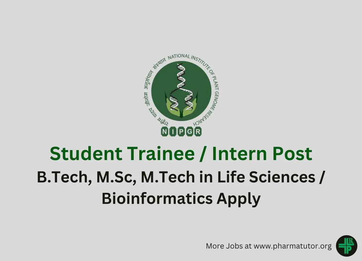 Applications are invited for Intern at NIPGR