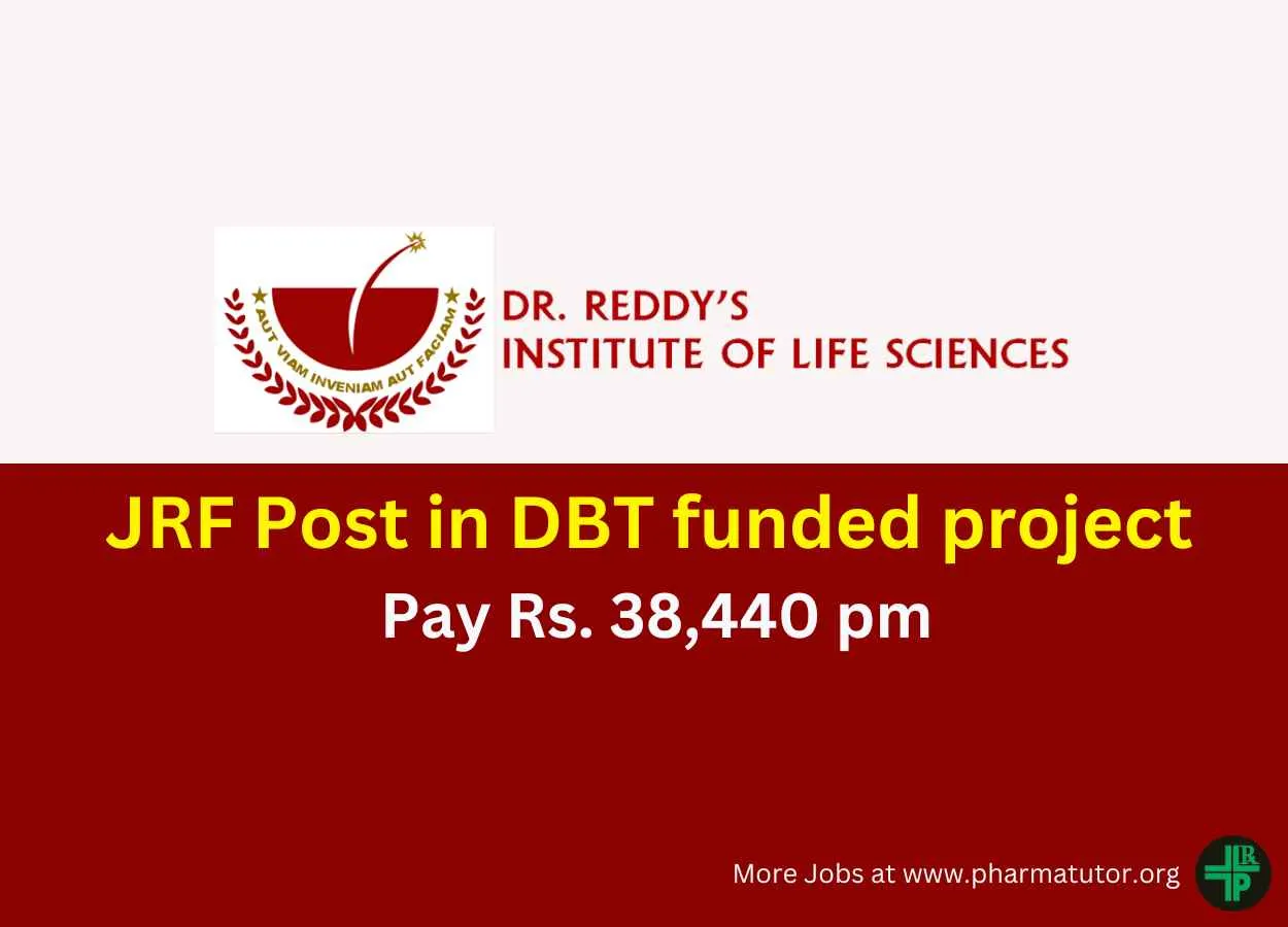 Applications are invited for JRF in DBT funded project at DRILS