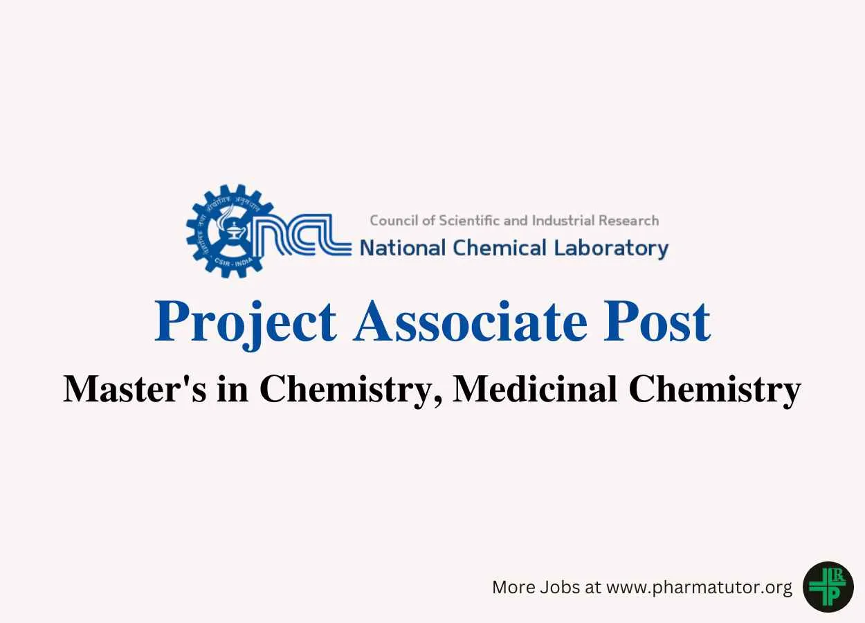 Applications are invited for Project Associate at National Chemical Laboratory
