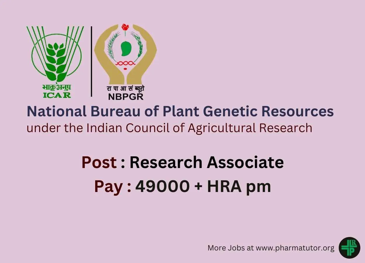 Applications are invited for Research Associate at NBPGR