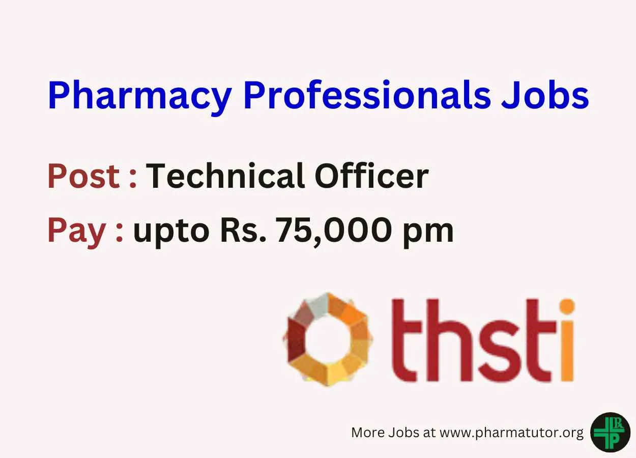Career for Pharmacy Professionals at THSTI