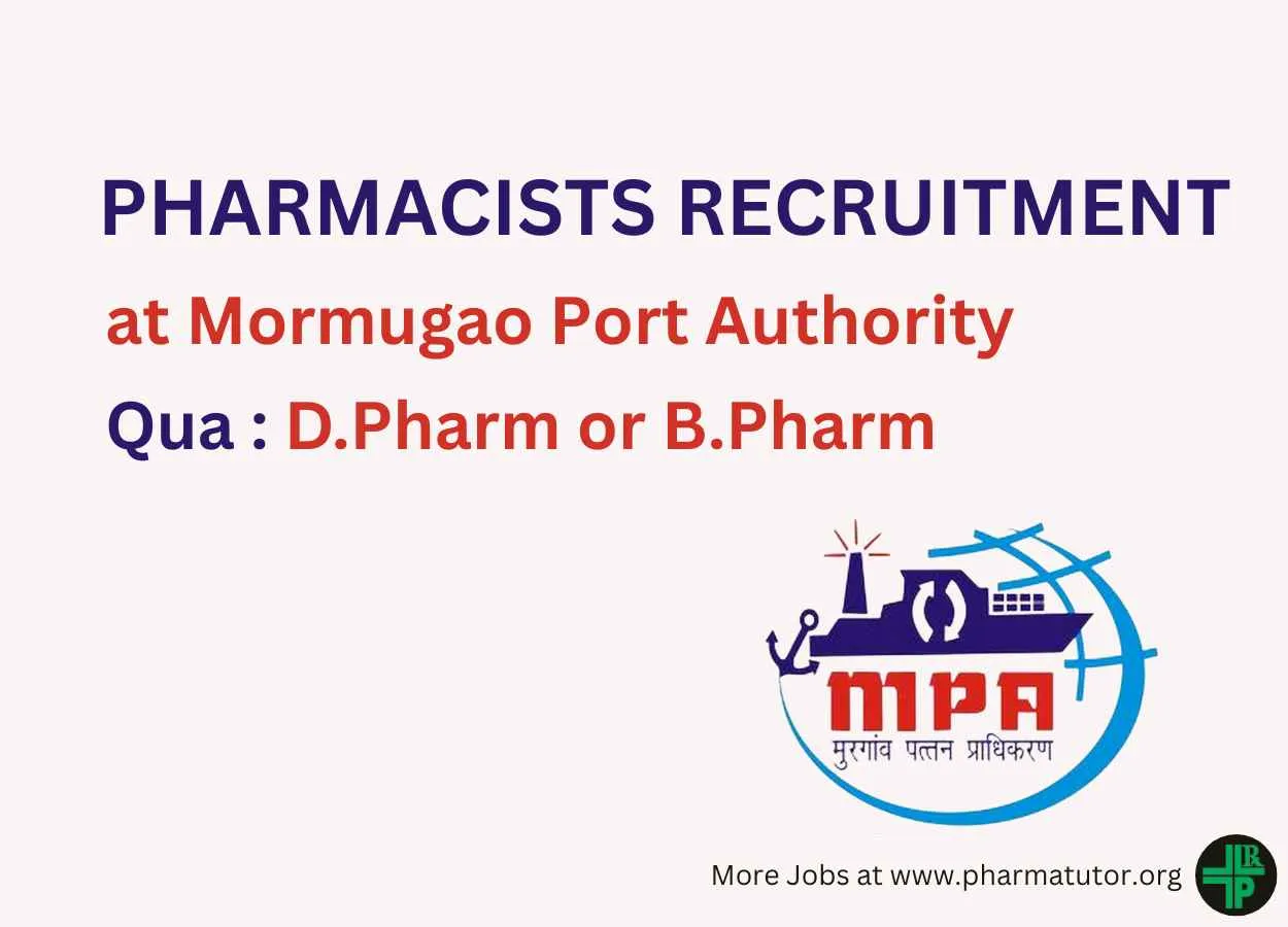 Job for Pharmacists in Medical Department of Mormugao Port Authority