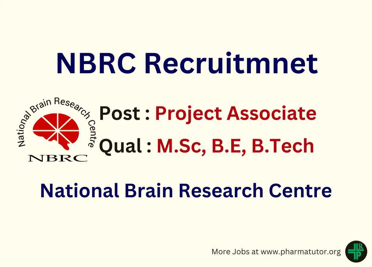 NBRC invites application to the post of Project Associate