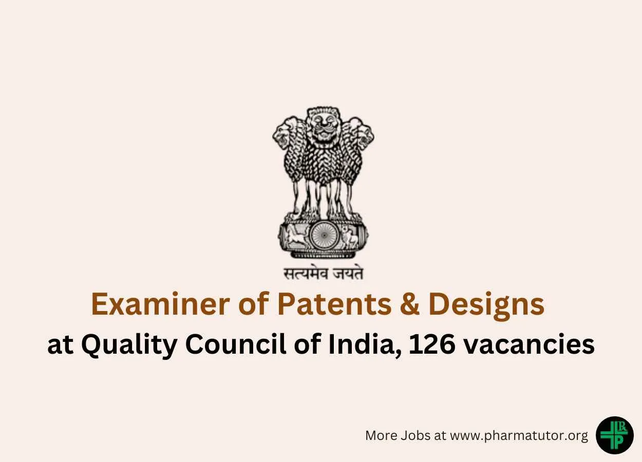 Recruitment for Examiner of Patents & Designs at Quality Council of India