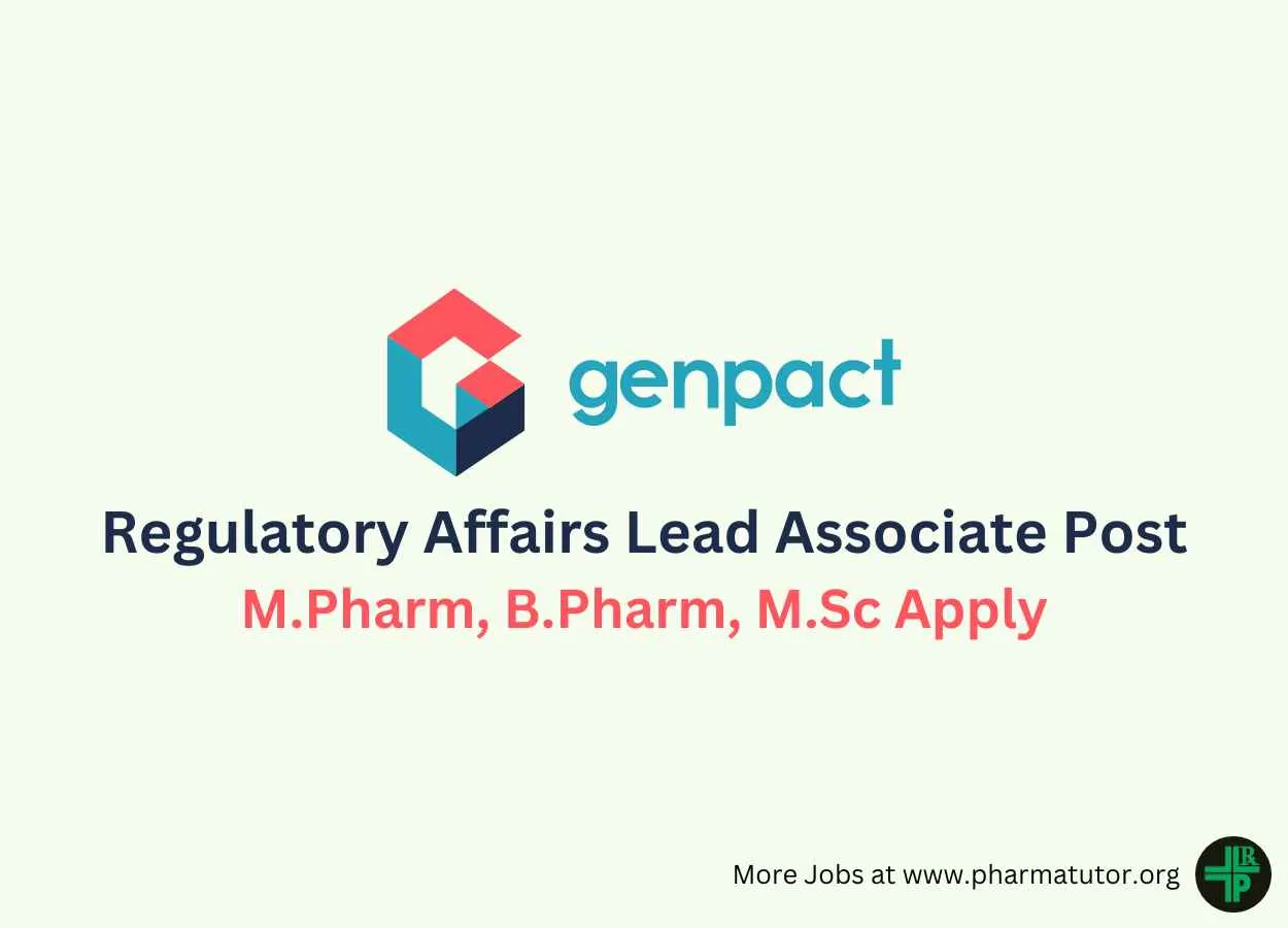 Regulatory Affairs Lead Associate Require at Genpact Limited