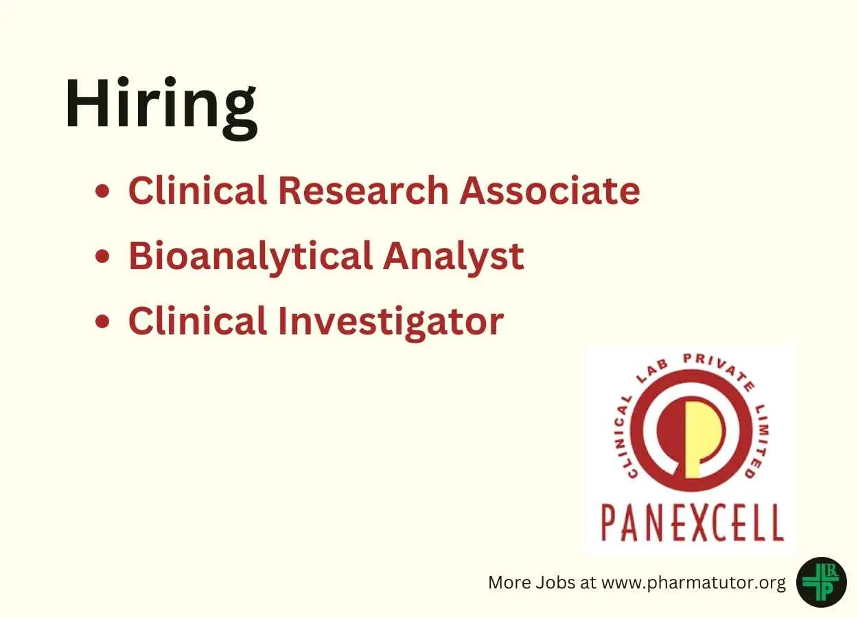 Vacancy for Clinical Research Associate, Bioanalytical Analyst, Clinical Investigator at Panexcell Clinical Lab