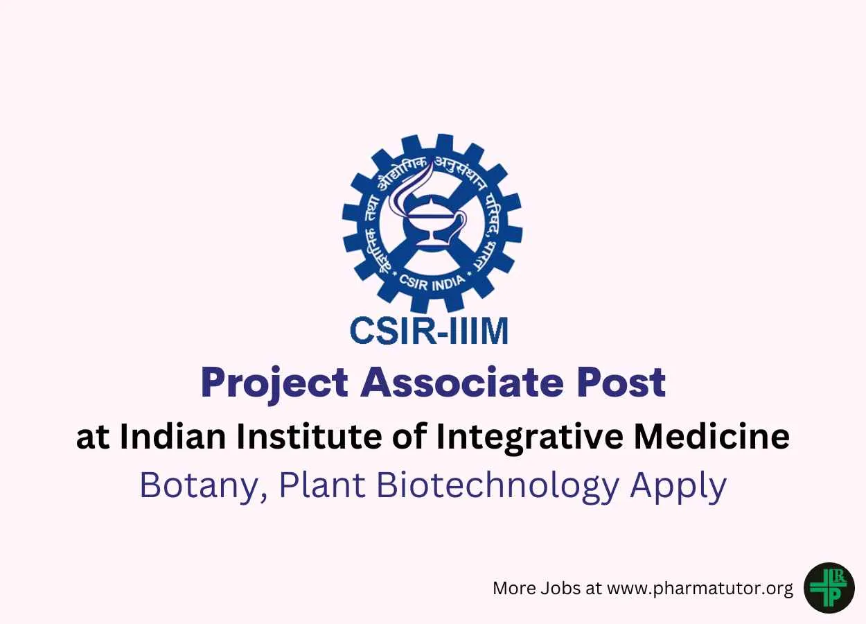 Vacancy for Project Associate at Indian Institute of Integrative Medicine