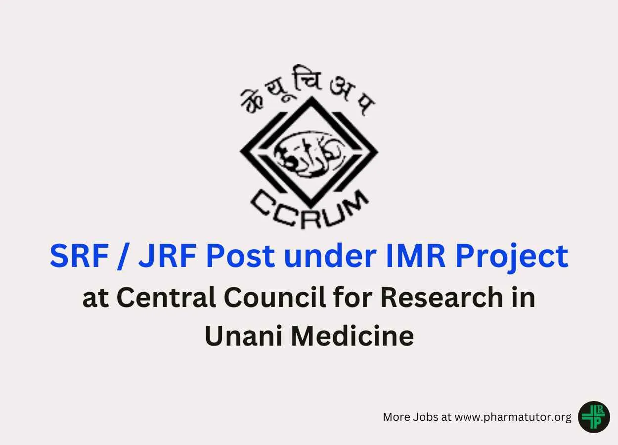 Walk In Interview for SRF / JRF under IMR PROJECT at CCRUM