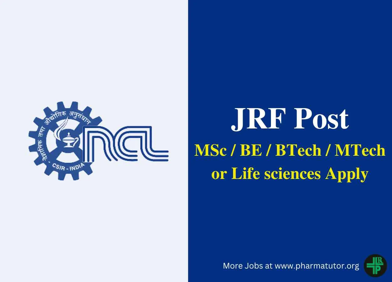 Applications are invited for JRF at National Chemical Laboratory