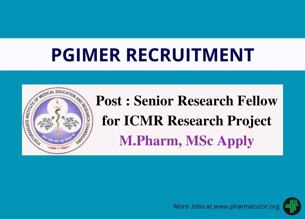 Applications are invited for Senior Research Fellow at PGIMER