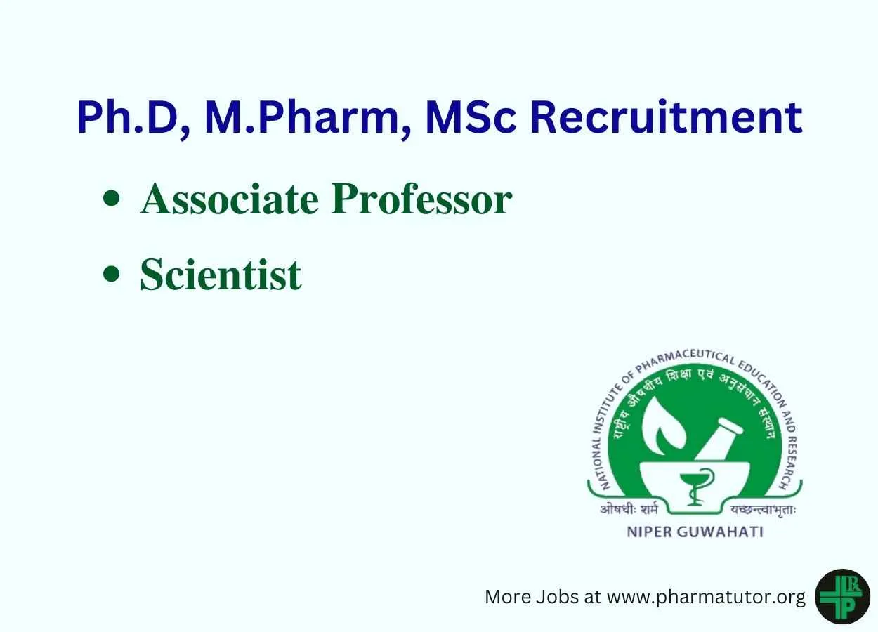 Apply Online for Associate Professor, Scientist at NIPER