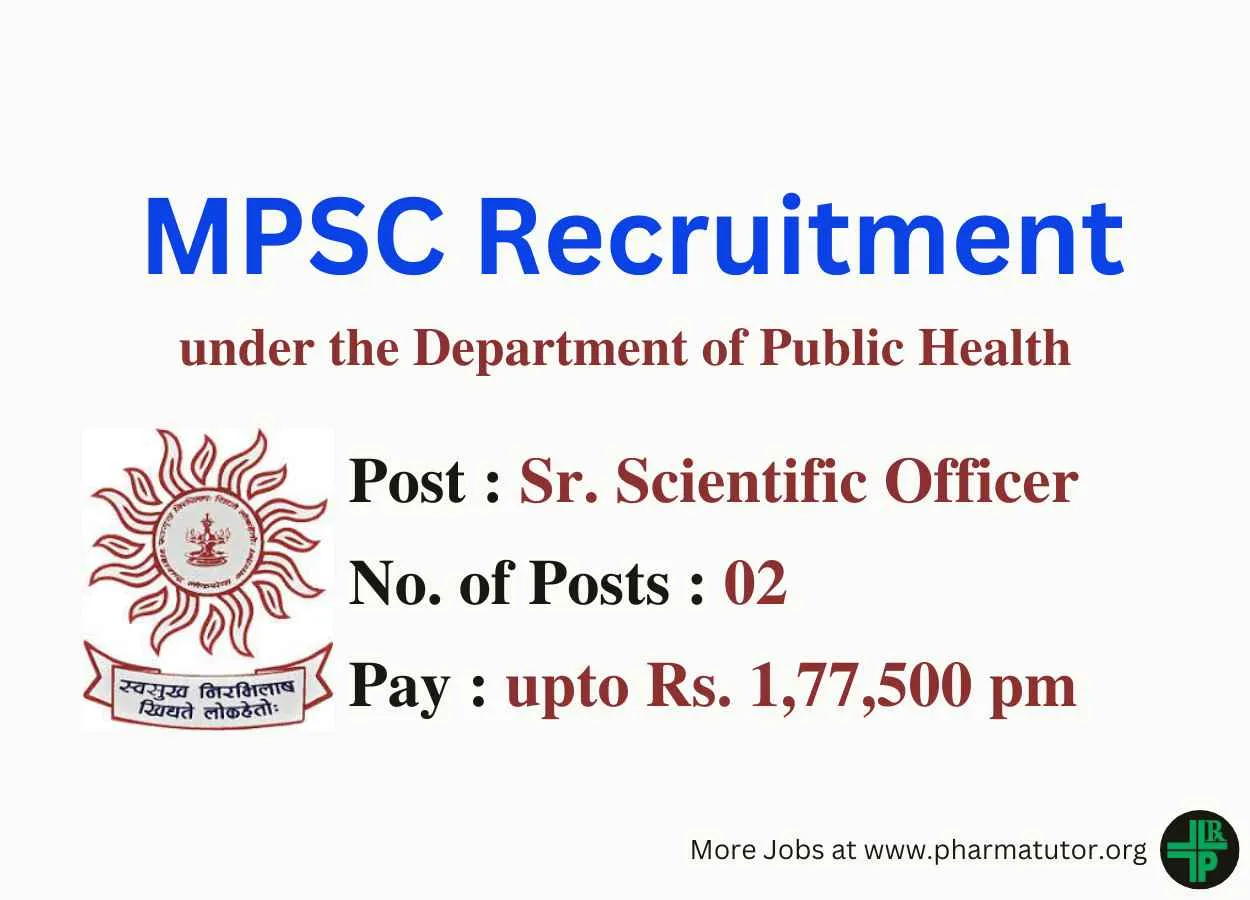 Apply Online for Senior Scientific Officer under the Department of Public Health
