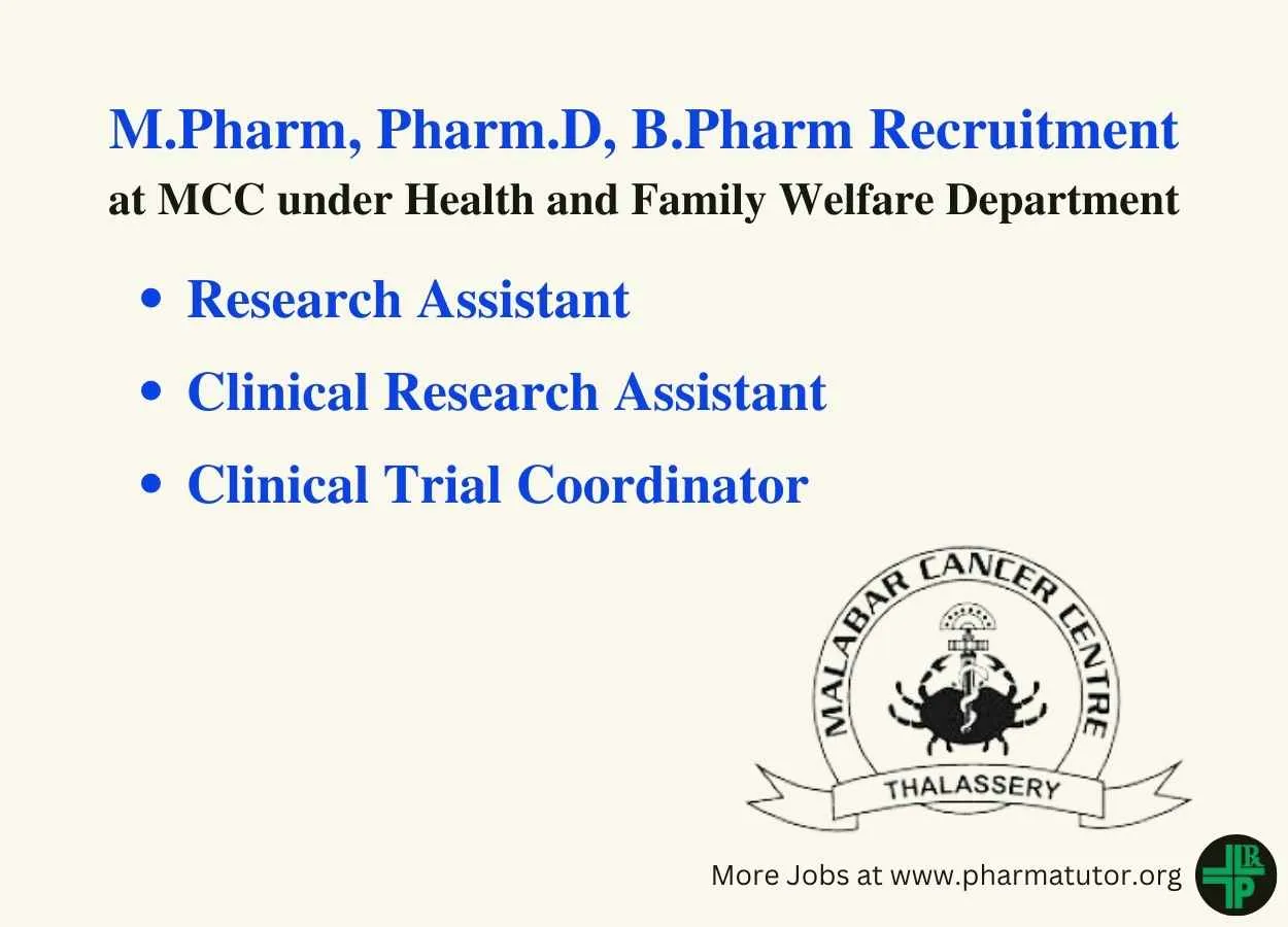 Career for M.Pharm, Pharm.D, B.Pharm at Malabar Cancer Centre