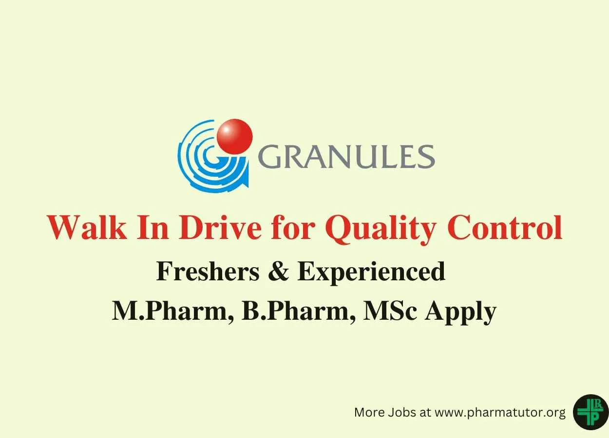 Walk In Drive for Quality Control at Granules India