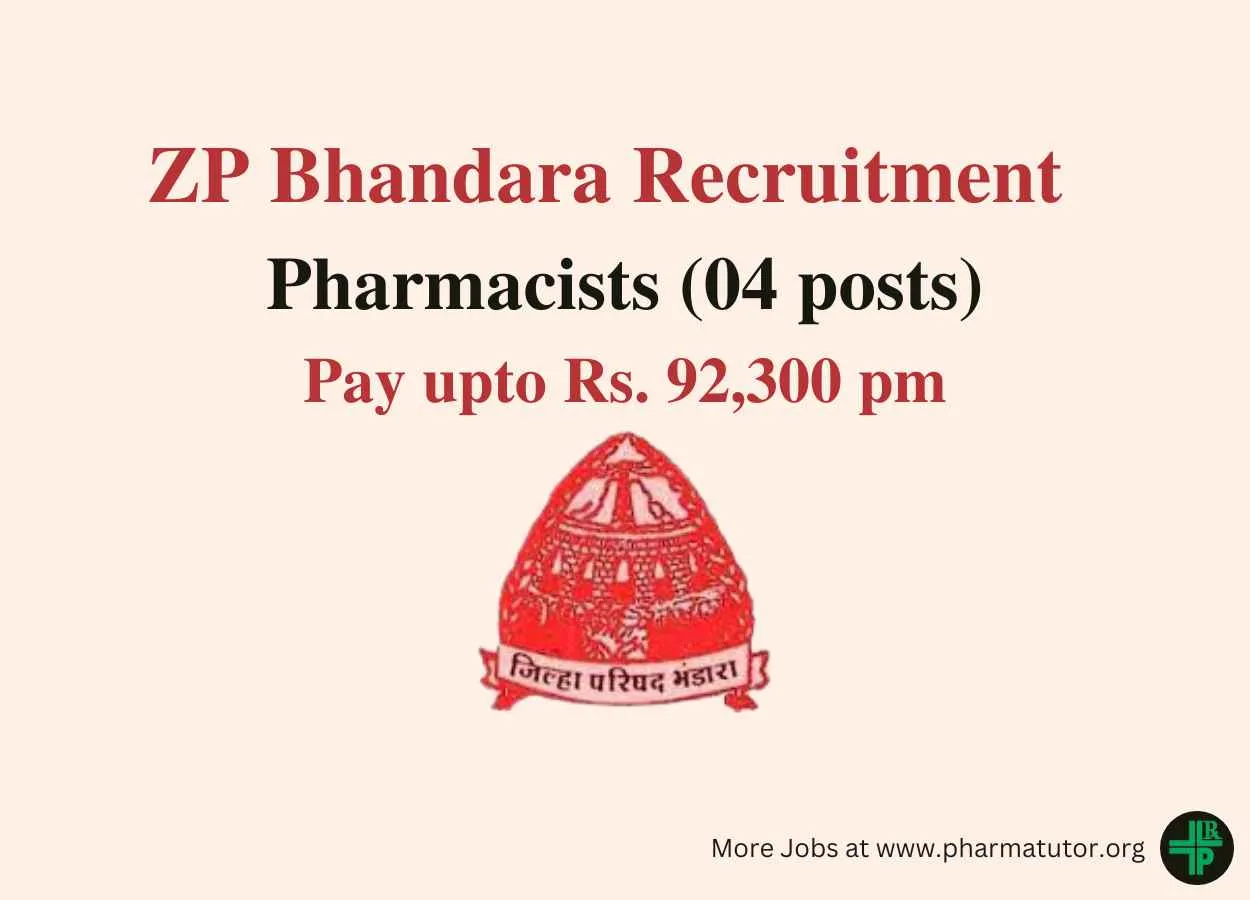 Zilla Parishad Bhandara invites applications for Pharmacists