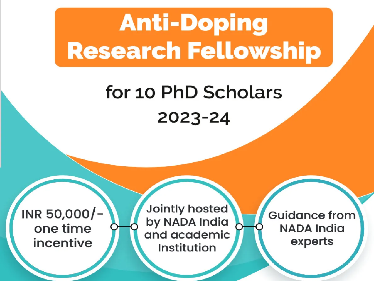 Anti-Doping Research Fellowship for 10 PhD Scholars 2023-24 at NADA