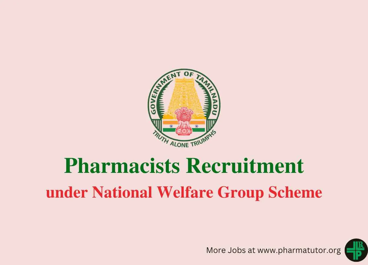Applications are invited for Pharmacist under National Welfare Group Scheme
