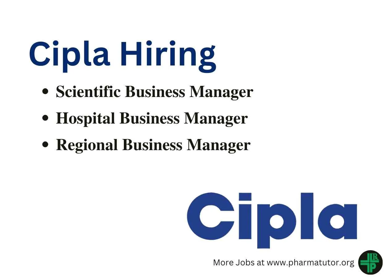 Cipla Hiring Regional, Hospital, Scientific Business Manager