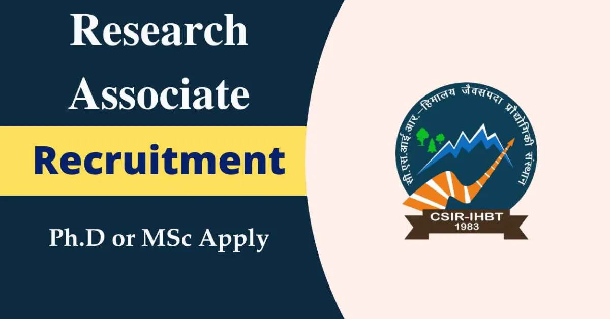 Recruitement for Research Associate at IHBT