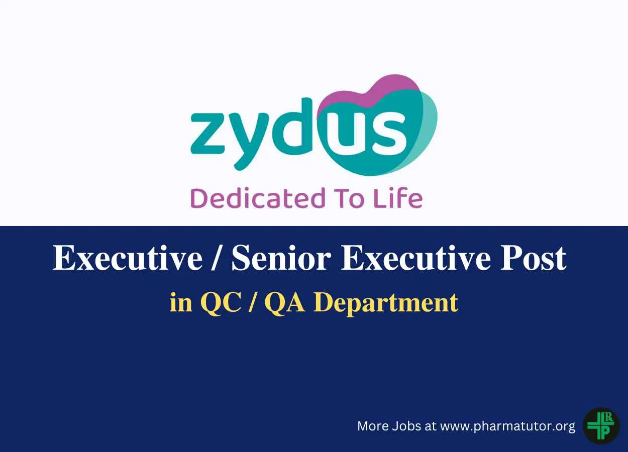 Inviting candidates for Executive / Senior Executive post in QC/ QA at Zydus Biologics
