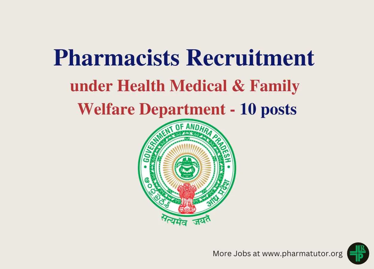 Job for Pharmacists under Health Medical & Family Welfare Department