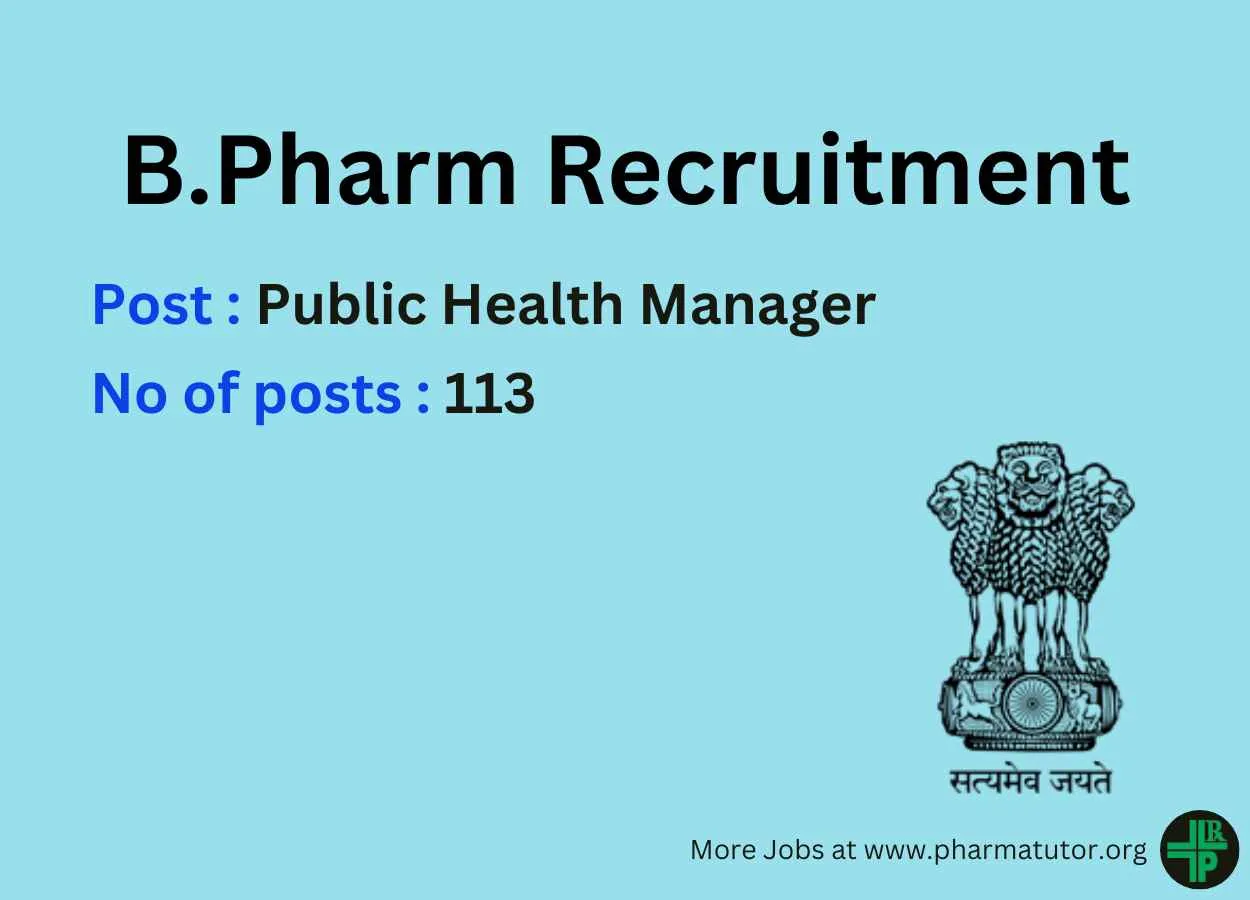 Job for Pharmacy Graduates at State Health Society